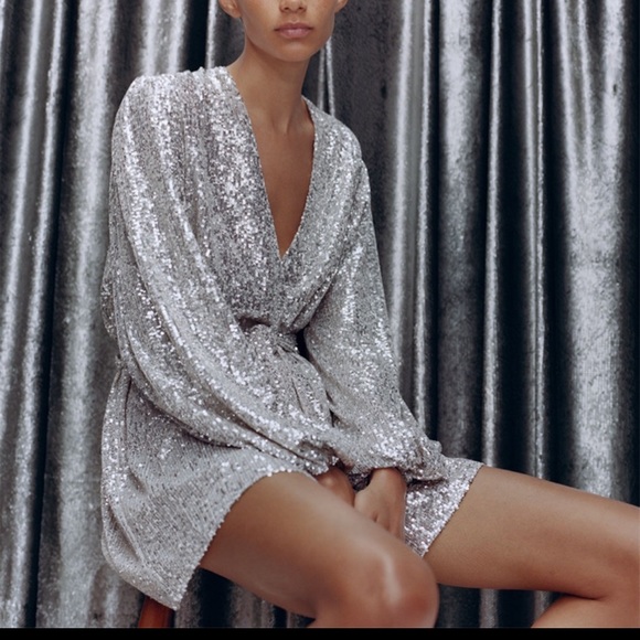 Zara slive sequins romper - Picture 5 of 8